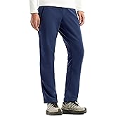 Pioneer Camp Men's Polar Fleece Pants Lightweight Comfy Lounge Joggers Thermal Winter Track Sweatpants with Zipper Pockets