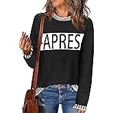 Sweaters for Women Crewneck Long Sleeve Contrast Pullover Graphic Chic Stitch Style Sweater Pullover Jumper Tops