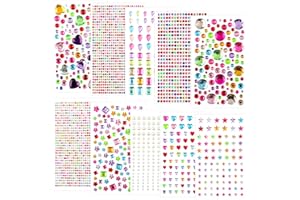 2721 Pcs Gem Stickers, 10 Sheets Self-Adhesive Jewel Rhinestone Stickers, Acrylic Face Gems Stick on, DIY Jewel Stickers for 