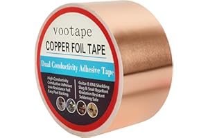 vootape Copper Foil Tape [2 inch x 33ft] with Double-Sided Conductive Adhesive for Guitar, EMI Shielding, Electrical Repairs, Crafts, Stained Glass, Paper Circuits, Garden, Soldering, Grounding