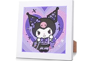 Sretoul Cartoon Diamond Art Kits for Kids with Frame - Kid Diamond Art Painting Kit Cartoon, Cute Gem Arts for Kids Ages 4 6 8 12, Easy DIY Crystal Gem Kits for Children Girls Boys Gifts (7x7 inch)
