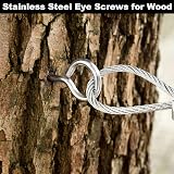 FFWHKON 10 Pcs Eye Hooks Screw 2.5 Inches Stainless Steel Heavy Duty 200 Lbs view 2