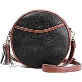 GAEKEAO Crossbody Bag for Women Circle Purse Small Vegan Leather Cross body Shoulder Bag Trendy Designer Round Purses