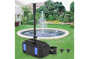 VCRAZE All-in-One Pond Filters for Outdoor Ponds 200-350 Gal, 400GPH Koi Pond Pump with 3 Spray Patterns, Pond Fountain Kit for Water Feature, Garden, Bird Baths, Upgradeable for LED and U - V Lamp