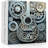 Vintage Guitar 1000 Pieces Puzzle for Adults, Cool Guitar Rock Jigsaw Puzzles, Challenging Paper Art Music Puzzle as Home Decor