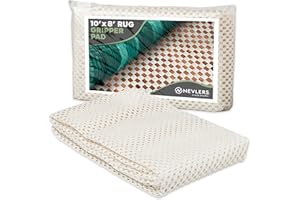 Nevlers 8'x10' White Anti Skid Rug Gripper for Hardwood Floors & Other Surfaces | PVC Foam Non Slip Rug Pads | Open Weave Rug Pad Non Slip Design | Customizable Anti Slip Rug Grips | Carpet Gripper