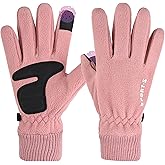 Bawnhaw Warm Winter Gloves for Women Polar-Fleece Touchscreen Windproof Running Cycling Driving Hiking Cold Weather Gloves with Grip Palm