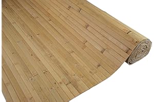 amaZulu Inc. Natural Bamboo Paneling - Flexible Wall Cladding Panels for Living Room Decor, Ceiling Tiles, and Outdoor Kitchens - Renewable Resource, Home Decor, 32 sq ft Coverage, Natural