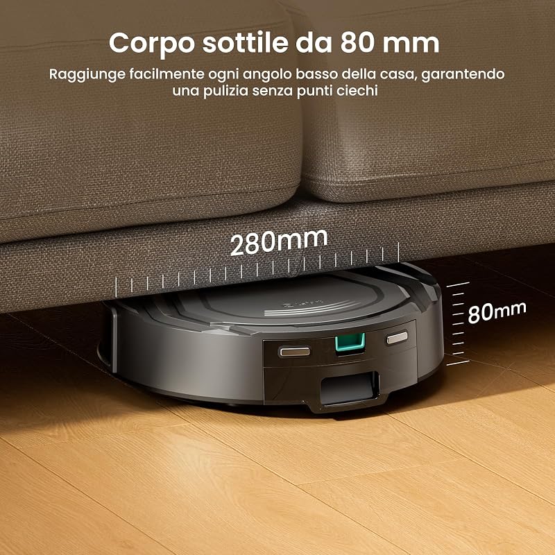 M210 PLUS Robot Aspirapolvere con Mappatura, Ultrasottile 8cm,6000Pa