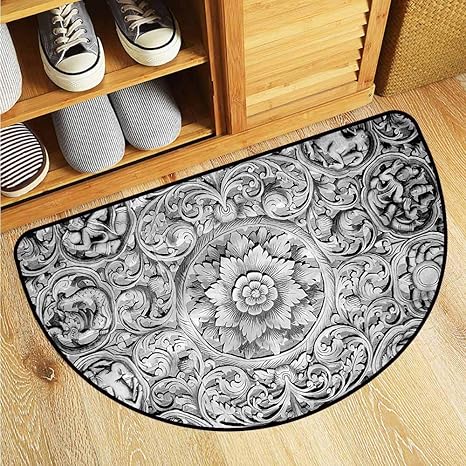 Amazon Com Dabuniu Entrance Half Round Doormat Modern Wood