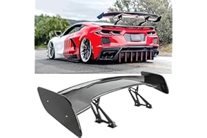 DREAMOTOR 57 Inch Universal Rear Spoiler, GT Style Car Rear Trunk Spoiler Wing Spoiler Compatible with Chevy Corvette C8 C7 Camaro Mazda Miata RX-7 Nissan Lexus Toyota Honda Civic Ford Mustang Scion