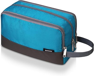 WANDF Toiletry Bag Water-Resistant Nylon Travel Dopp Kit A Sky Blue