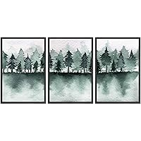 SIGNWIN 3 Piece Framed Canvas Wall Art Abstract Mountain Canvas Prints Home Artwork Decoration for Living Room,Bedroom - 16