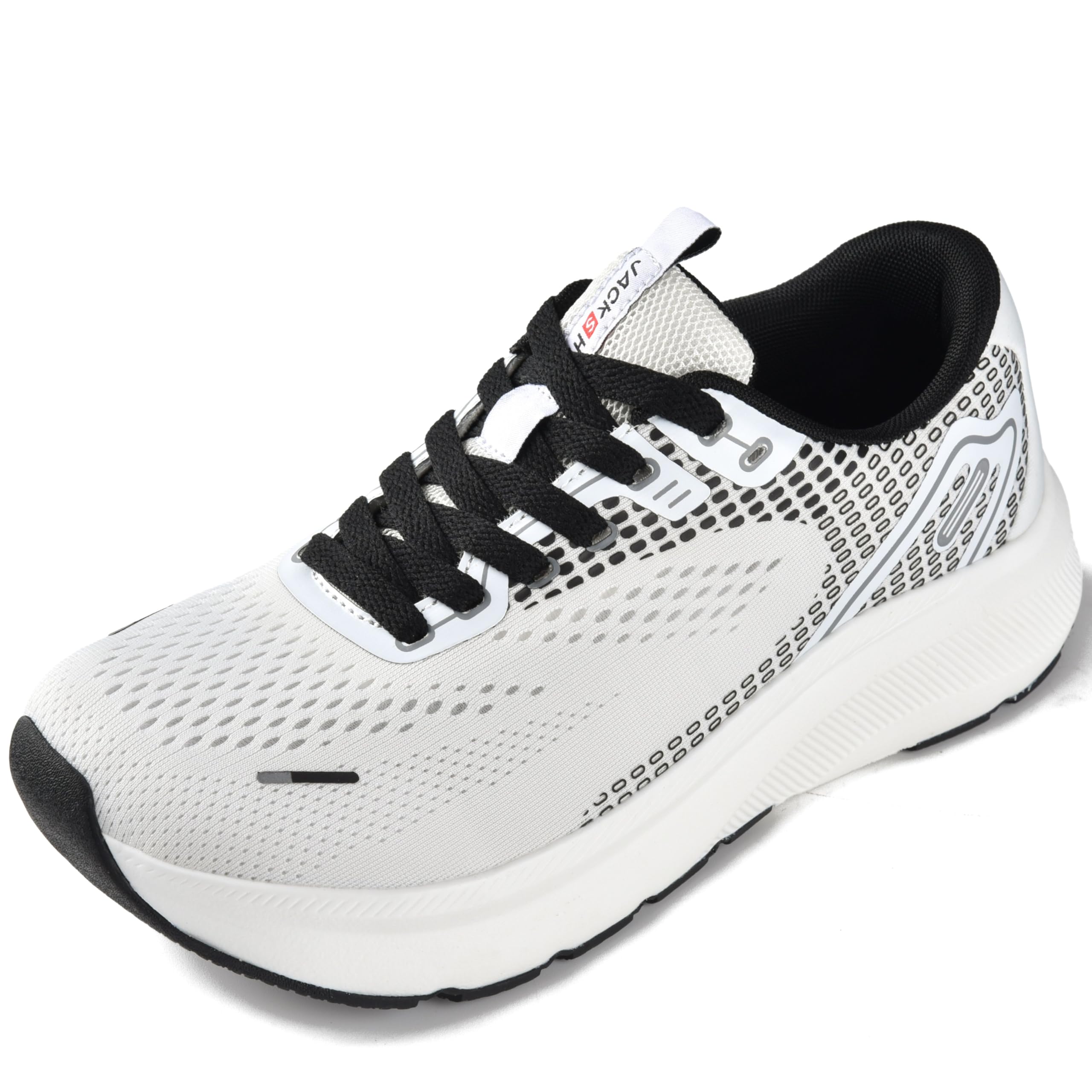Photo 1 of JACKSHIBO Wide Toe Box Shoes Women Arch Support Wide Sneakers for Running Walking Athletic Tennis Orthopedic Plantar Fasciitis Workout with Thick Cushion Zero Drop Sole Width Shoes White