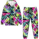 uideazone 5-14T Boys Hoodie Pant Sets Sweatsuit 3D Print Hooded Sweatshirt Sweatpant Set Kids 2 Piece Outfits Tracksuit