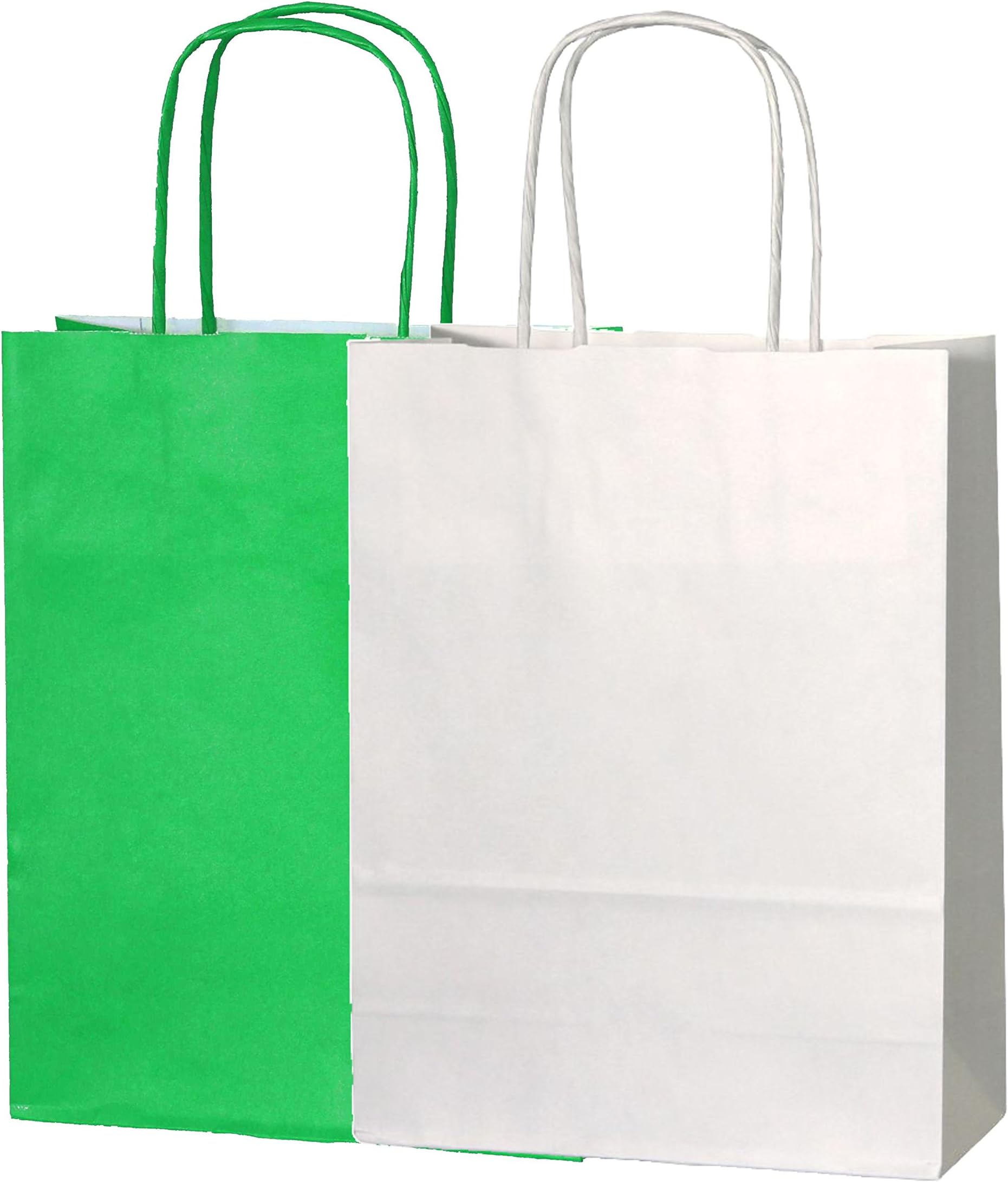 Thepaperbagstore 20 ST PATRICKS DAY (TM) SMALL PAPER PARTY BAGS WITH HANDLES (10 GREEN/10 WHITE)