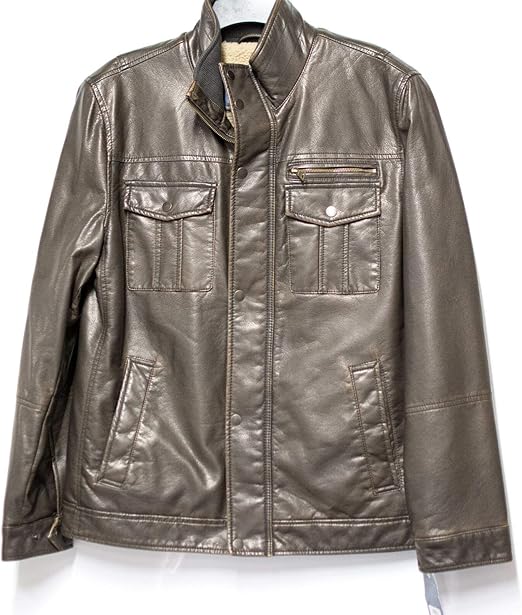 Amazon G H Bass Xxlサイズレザーlookダークブラウンメンズジャケット 服 ファッション小物 通販