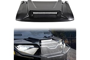 SAUTVS Sport Hood Scoop with LED Spotlight for Ranger XP 1000/Crew XP 1000 18-24, Hood Scoop with LED Auxiliary Light Kit for Polaris Ranger XP 1000/ Ranger 1000 XP Crew 2018-2024 Accessories