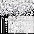 13000Pcs Flatback Pearls for Crafting (White), Assorted Size 2/3/4/5/6/8/10mm Non Hotfix Half Pearl, Bedazzling Bead for DIY Crafts Clothing Tumblers Mugs Shoes Fabric Embellishment Nail Art Makeup