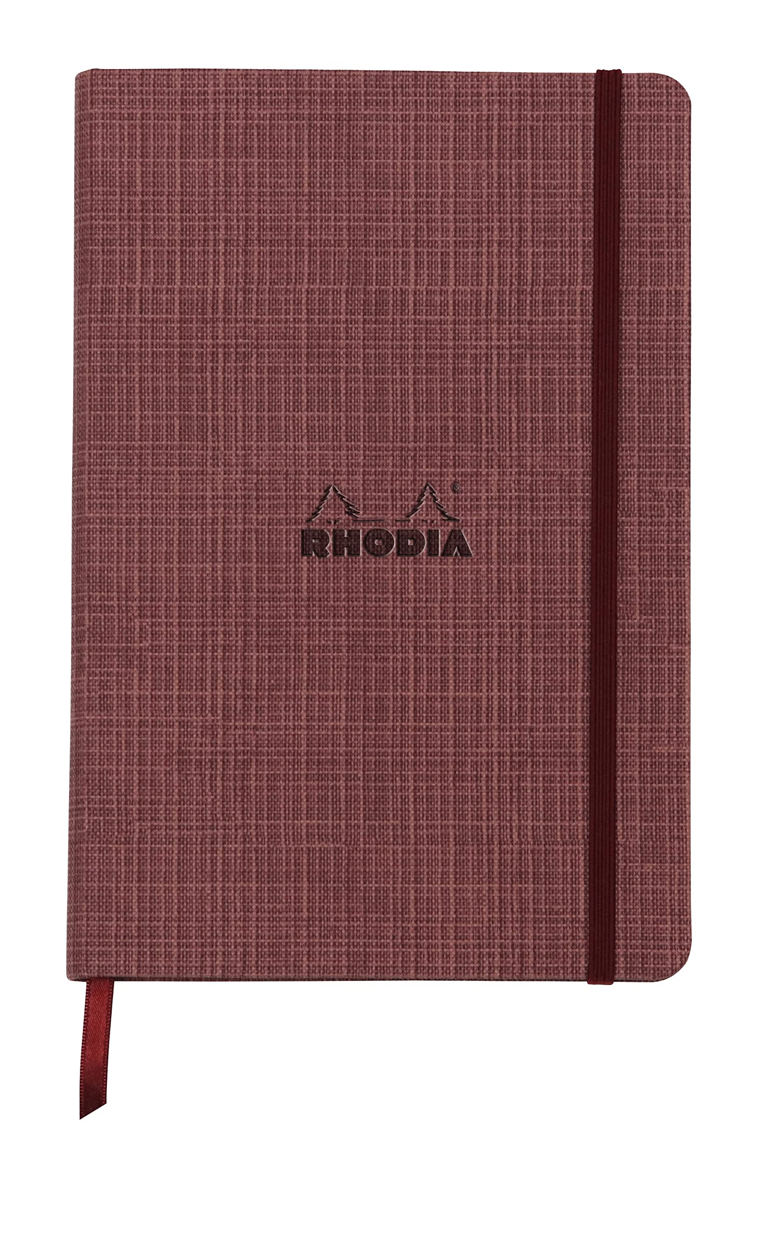 RHODIA 120033C - Floral Bouquet hard cover notebook - A5 14.8x21cm - Ruled - 90 gsm paper - Faux leather cover - Amaranth inside - Orange Botanique collection