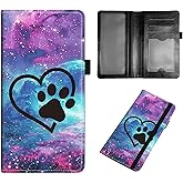 Qindaiwen PU Leather Checkbook Covers for Women, Check book holder for personal checks, checkbook wallet with RFID Blocking, Gift for Men Women, Dog Paw