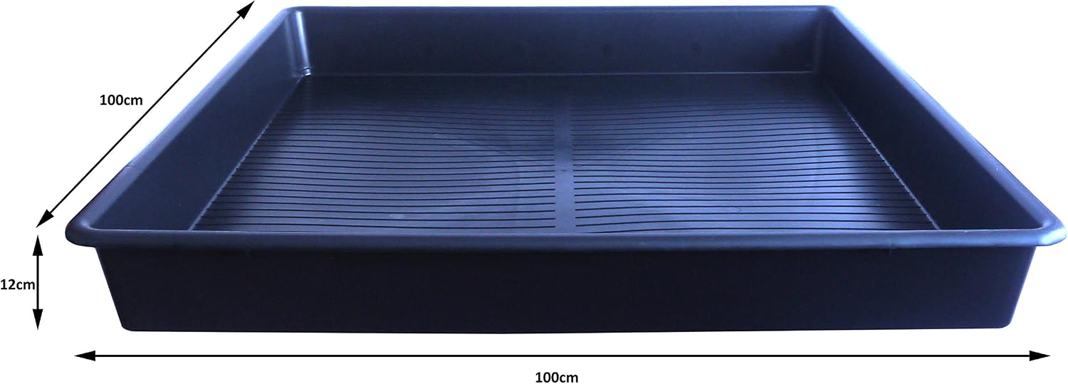 Britten & James 100 x 100cm Large Square Tray Black. Use in the garden, greenhouse, for hydroponics oil drain tray - Image 3