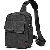 Cwatcun Small Camera Bag Shoulder Camera Bag for Photographer Canvas Water Resistant DSLR Sling Bag Compatible with Nikon Son