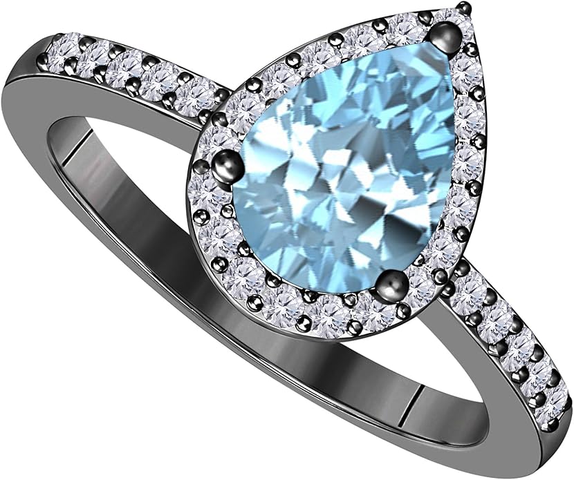 3 Carat Pear Shape Lab Created Red Ruby & Cubic Zirconia Halo Style