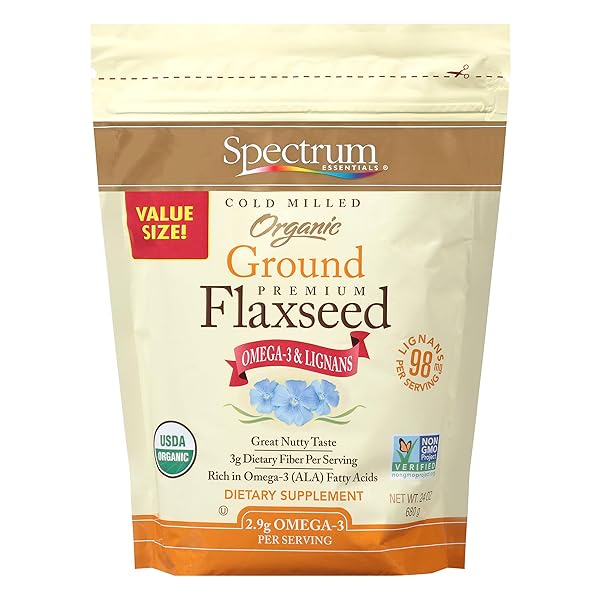 SPECTRUM ESSENTIALS ORGANIC GROUND FLAXSEED, GLUTEN FREE, 24...