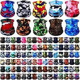 Bonuci 100 Pcs Neck Gaiter Bulk Seamless Neck Gaiter Face Coverings Breathable Elastic Headwear Bandana for Women Men