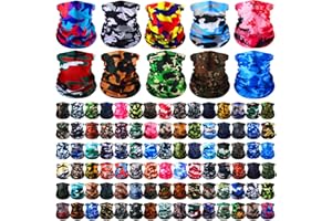 Bonuci 100 Pcs Neck Gaiter Bulk Seamless Neck Gaiter Face Coverings Breathable Elastic Headwear Bandana for Women Men