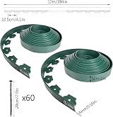 VOUNOT Lawn Edging 20m 5cm High Green with 60 Pegs Flexible Plastic Border view 7