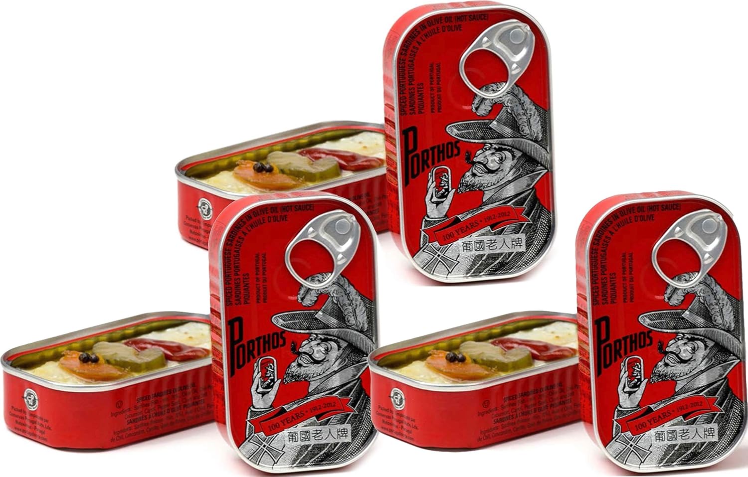 Spiced Sardines in hot Olive Oil 3 tins x 125 g, Porthos/Portugal