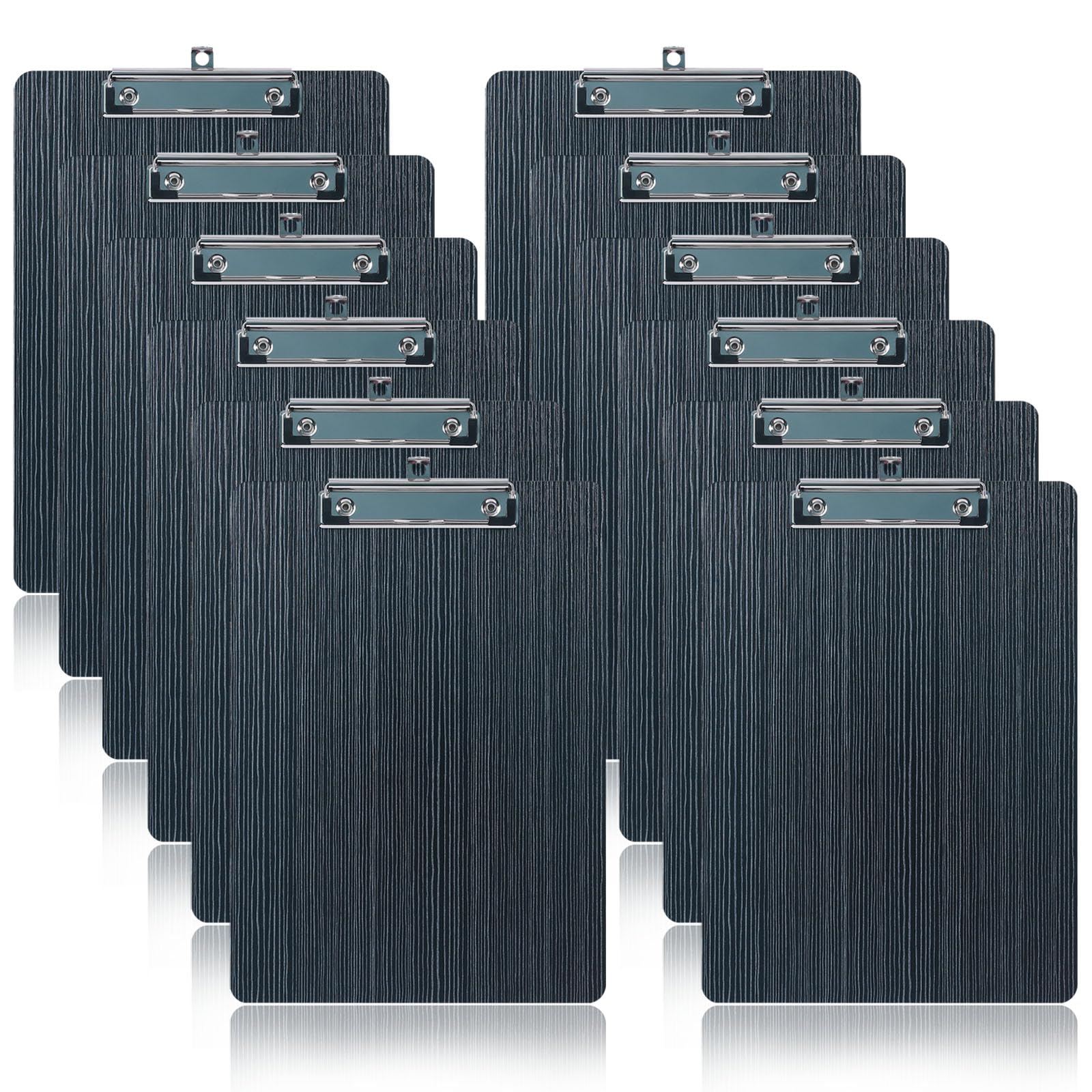 GUOKOFF 12 Pack A4 Clipboard, Wooden Clipboard with Low Profile Clip and Hanging Hole, Holds Up to 100 Sheets, Clipboards for Office Business Restaurant