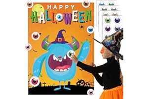 BAYLAY Pin The Eye on The Monster Game Pin The Game Halloween Halloween Preschool Games Toddler Halloween Pin The Tail Halloween Games Monster Pin The Tail