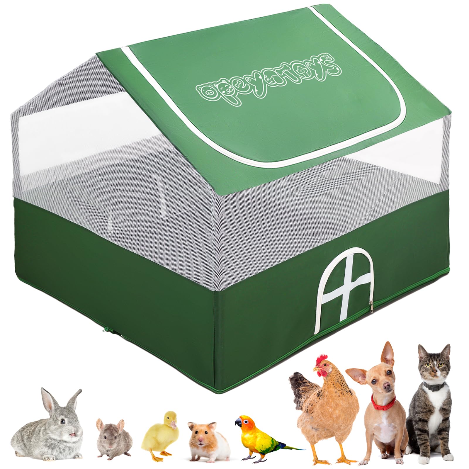 Photo 1 of Small Animal Playpen,Rabbit Play Pen, Guinea Pig Play Pen for Indoor Outdoor,Portable Fence,Animal Play Pen with Waterproof Floor for Guinea Pig,Hamsters, Hedgehogs,Bunny, Green S