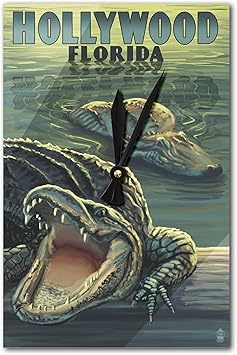 Hollywood, Florida – Cocodrilos (acrílico reloj de pared): Amazon.es: Hogar