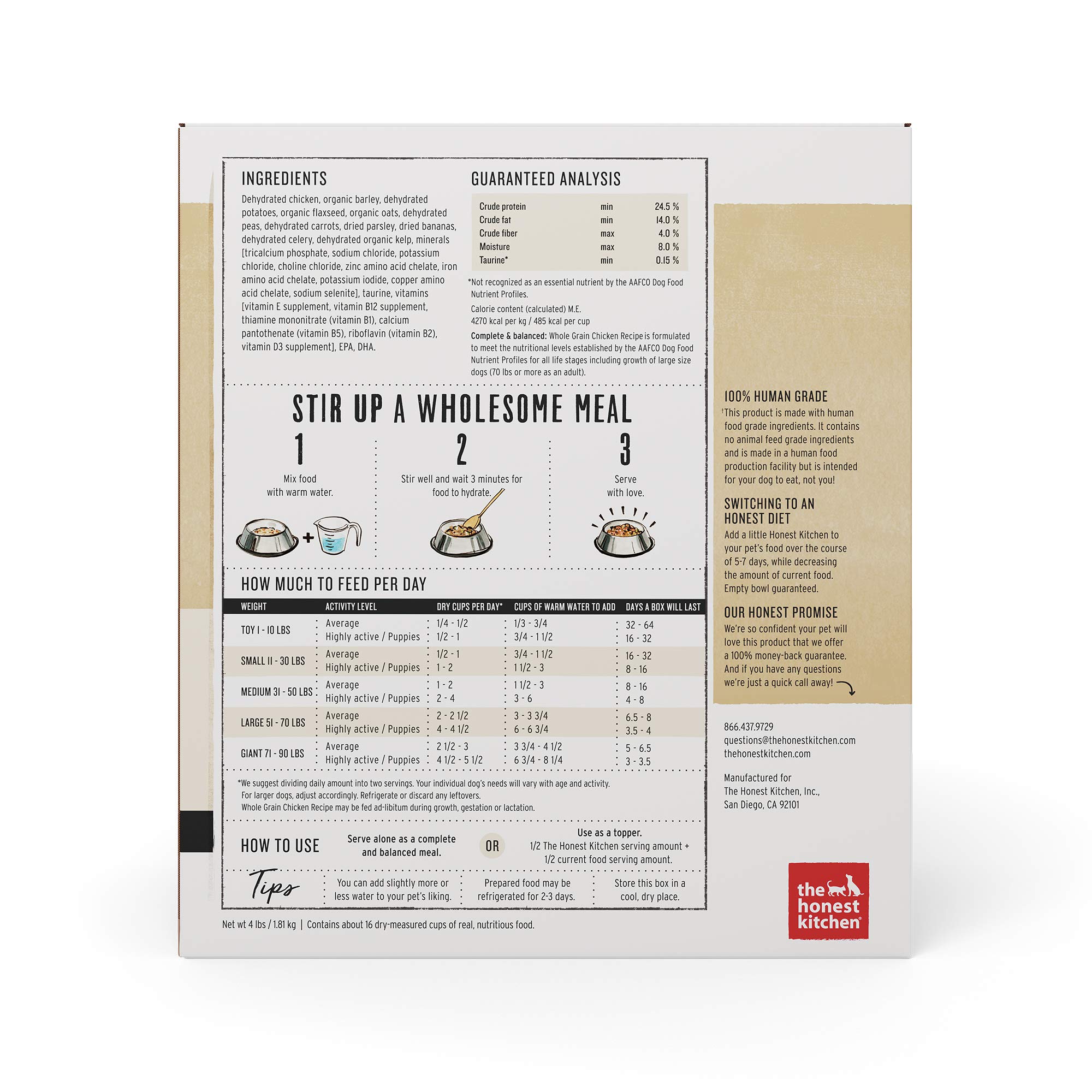 honest kitchen serving size