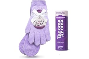 Purple Canyon Fuzzy Socks & Gloves and Essential Oil Balm Spa Kit | Purple Socks and Gloves Infused with Aloe Vera and Vitamin E Oil | Beeswax Miracle Balm for Cracked Heel Repair and Foot Care