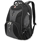 SWISSGEAR 1900 ScanSmart Laptop Backpack, Fits Most 17-Inch Laptops, TSA-Friendly Lay-Flat Design, RFID Protection, and Tablet Pocket, Black, 31L, 18.5-Inch