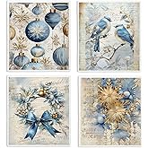 LARTSFRO Vintage Christmas Snowman Winter Swedish Dishcloths for Kitchen, Papaya Reusable Paper Towels, 4 Pack Dish Towels for Christmas