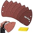 S&F STEAD & FAST Mouse Sander Sandpaper 70pcs, 40 60 80 100 150 240 320 Grit Mouse Sanding Pads, Ryobi Sander Replacement Pad, Detail Sand Paper with Tack Cloth