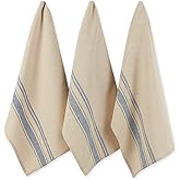 DII French Stripe Dishtowels, Kitchen Collection, 20 x 30 (Set of 3), Nautical Blue