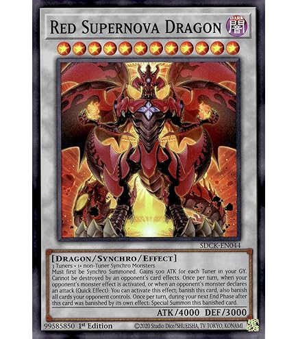 YU-GI-OH! Red Supernova Dragon - SDCK-EN044 - Super Rare - 1st Edition -  Collectible Card