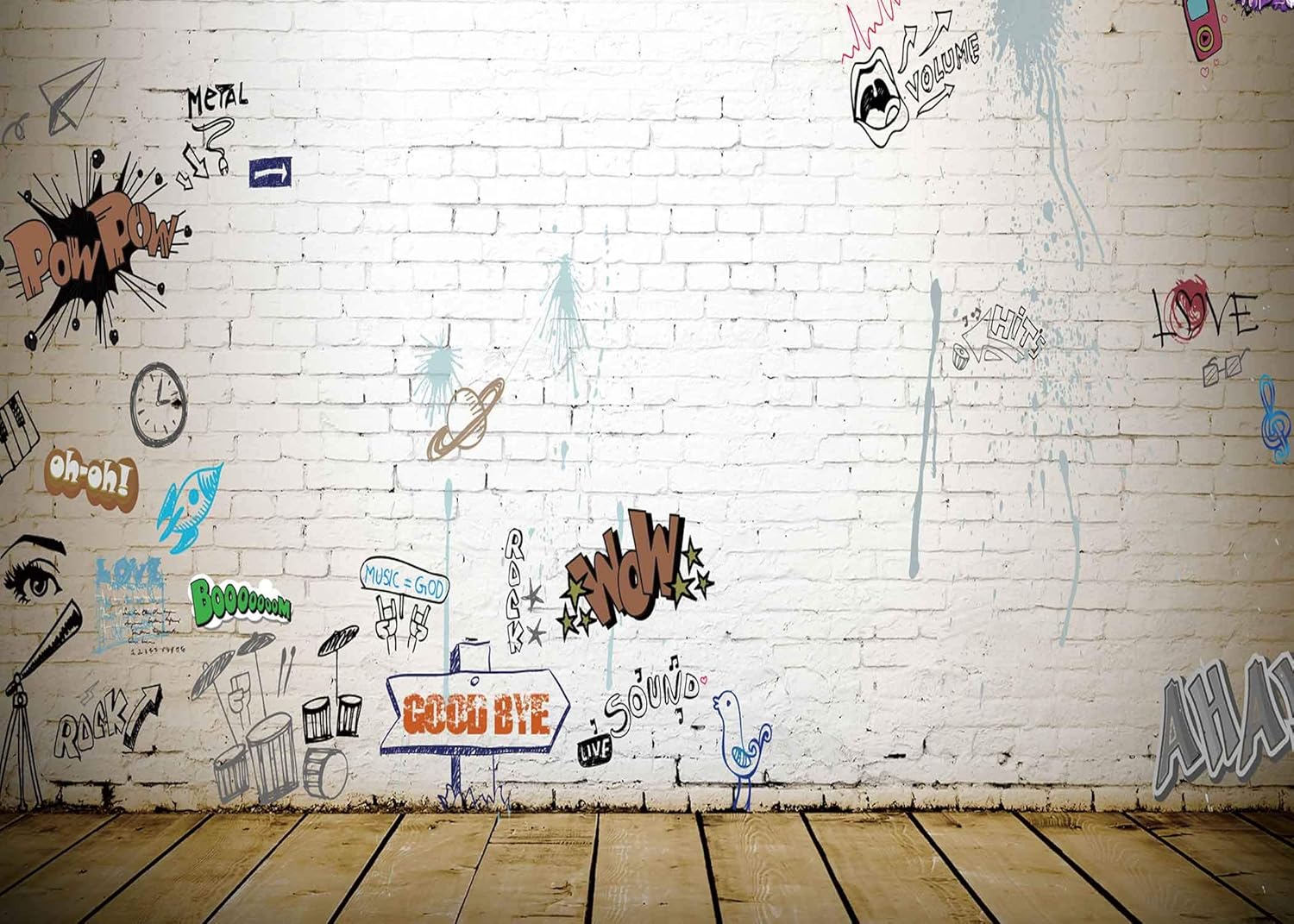 Electronics Video Studio Lylycty 7x5ft White Brick Wall Background With Various Painting Graffiti Photography Backdrop Art Studio Background Props Abstract Art Mural Lygy3 Paisley Is