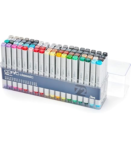 Amazon.com: Copic Classic, Alcohol markers, 72 Color Set A (New Ver.)