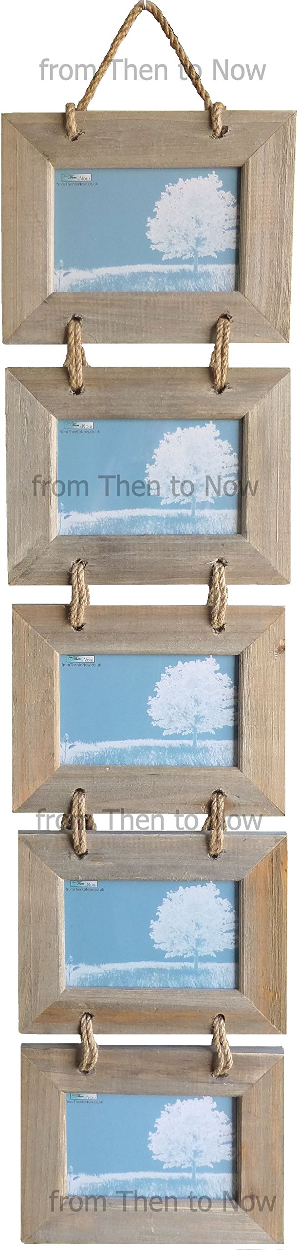 from Then to Now 5 Landscape Photo Wooden Multi Hanging Picture Frame - 6x4