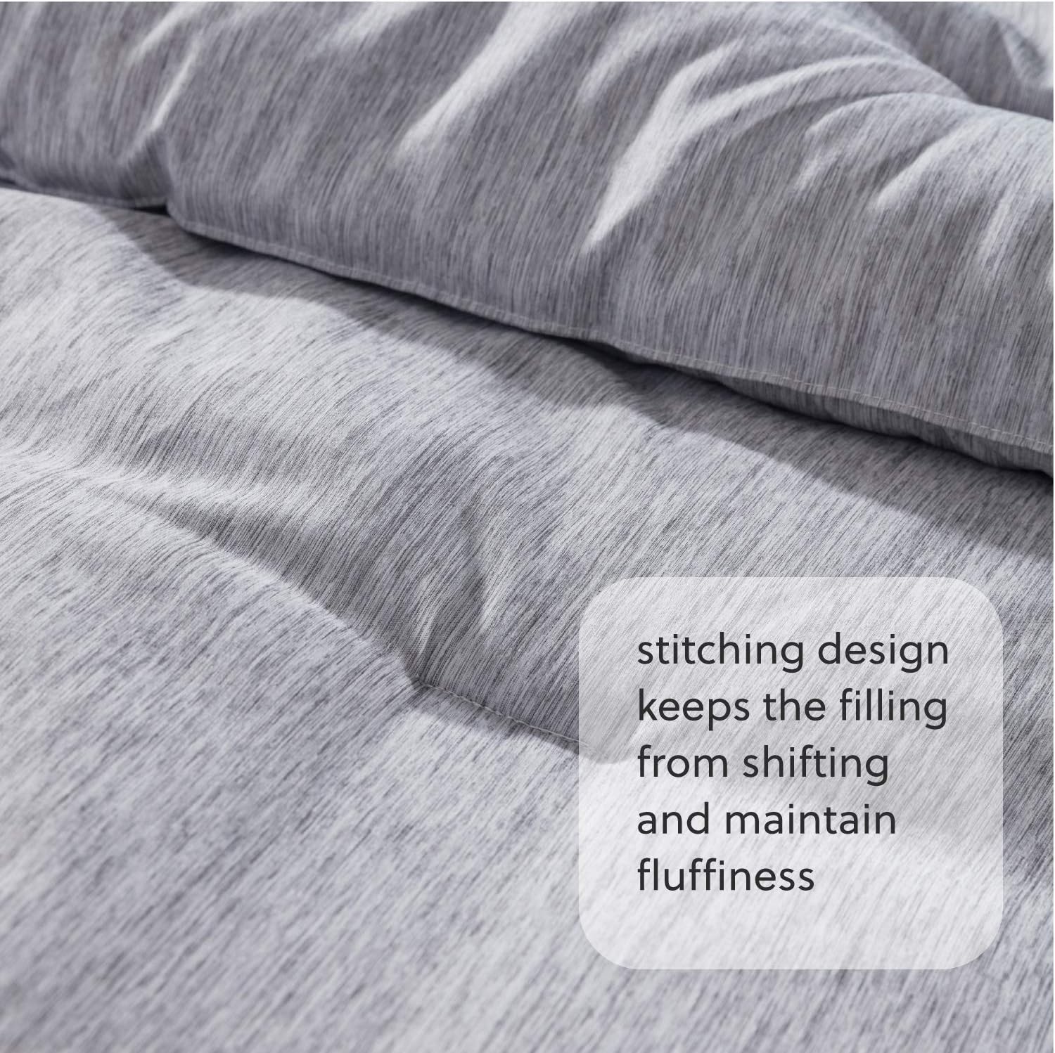 Bedsure Queen Comforter Set, Bed Comforter Queen Set, Grey Comforter Queen Set, Cationic Dyeing Queen Comforter with Pillow Shams(Queen/Full, 88x88 inches, 3 Pieces): Home & Kitchen