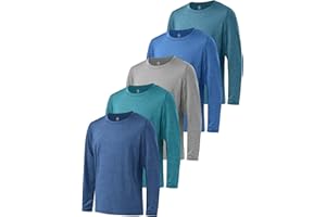 Cooraby Boys Dry-Fit Long Sleeve Active T-Shirt Athletic Performance Clothes Active Crew Neck Soft T-Shirt for Kids Boy