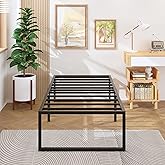 Lutown-Teen 18 Inch Twin Bed Frames Heavy Duty Metal Twin Platform Bed Frame No Box Spring Needed, Noise Free, Easy Assembly, Black